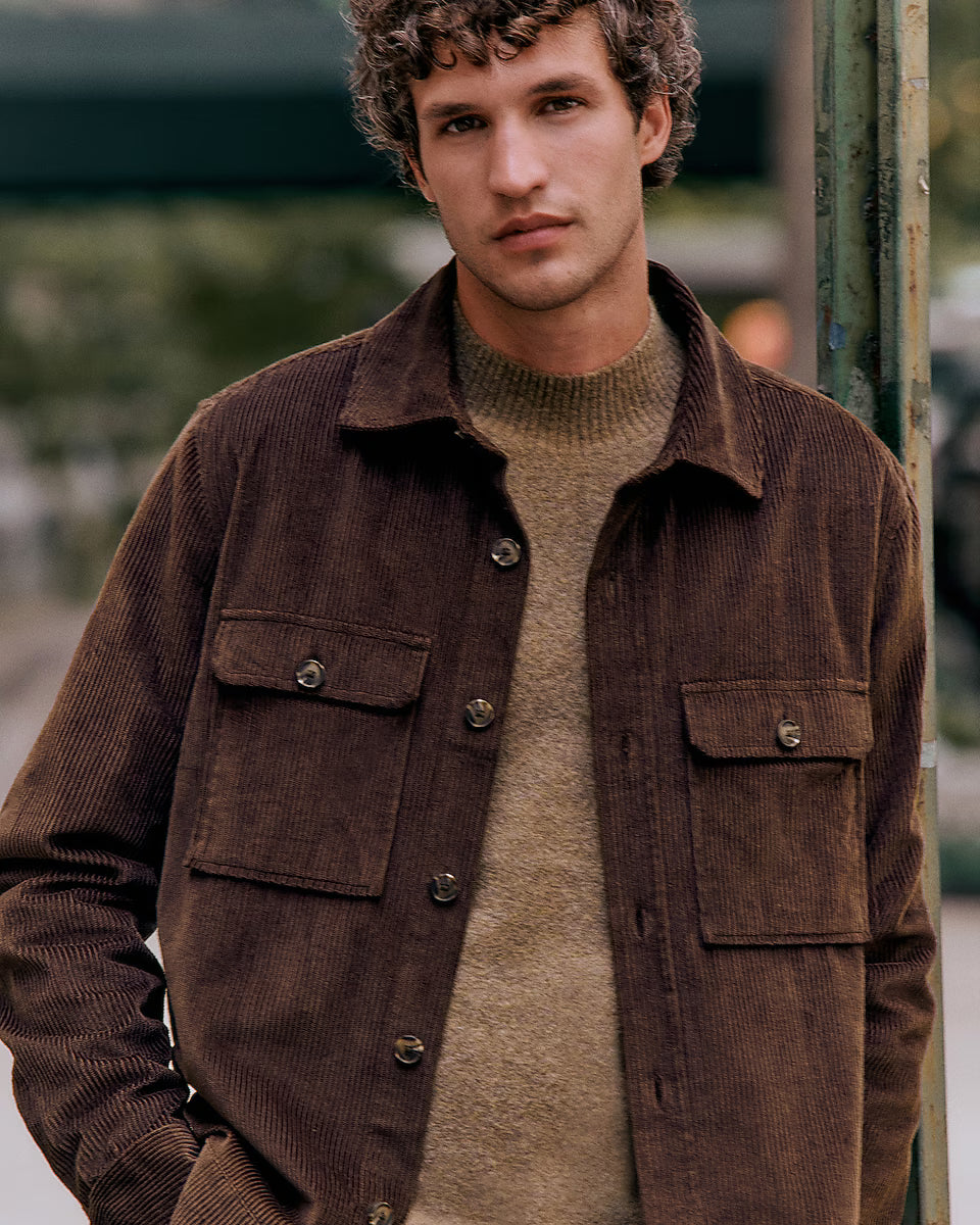 Corduroy Double Button Pocket Shirt Jacket