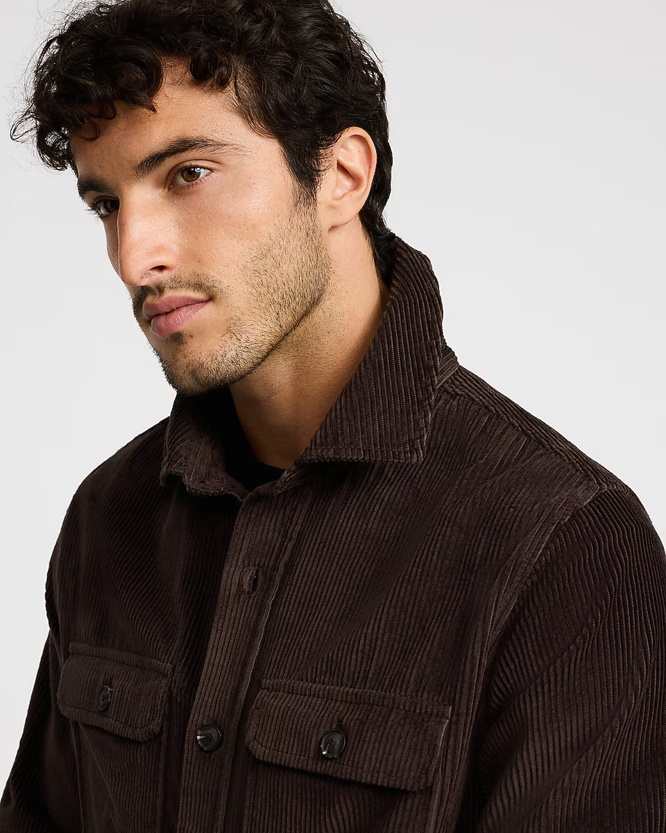 Corduroy Double Button Pocket Shirt Jacket