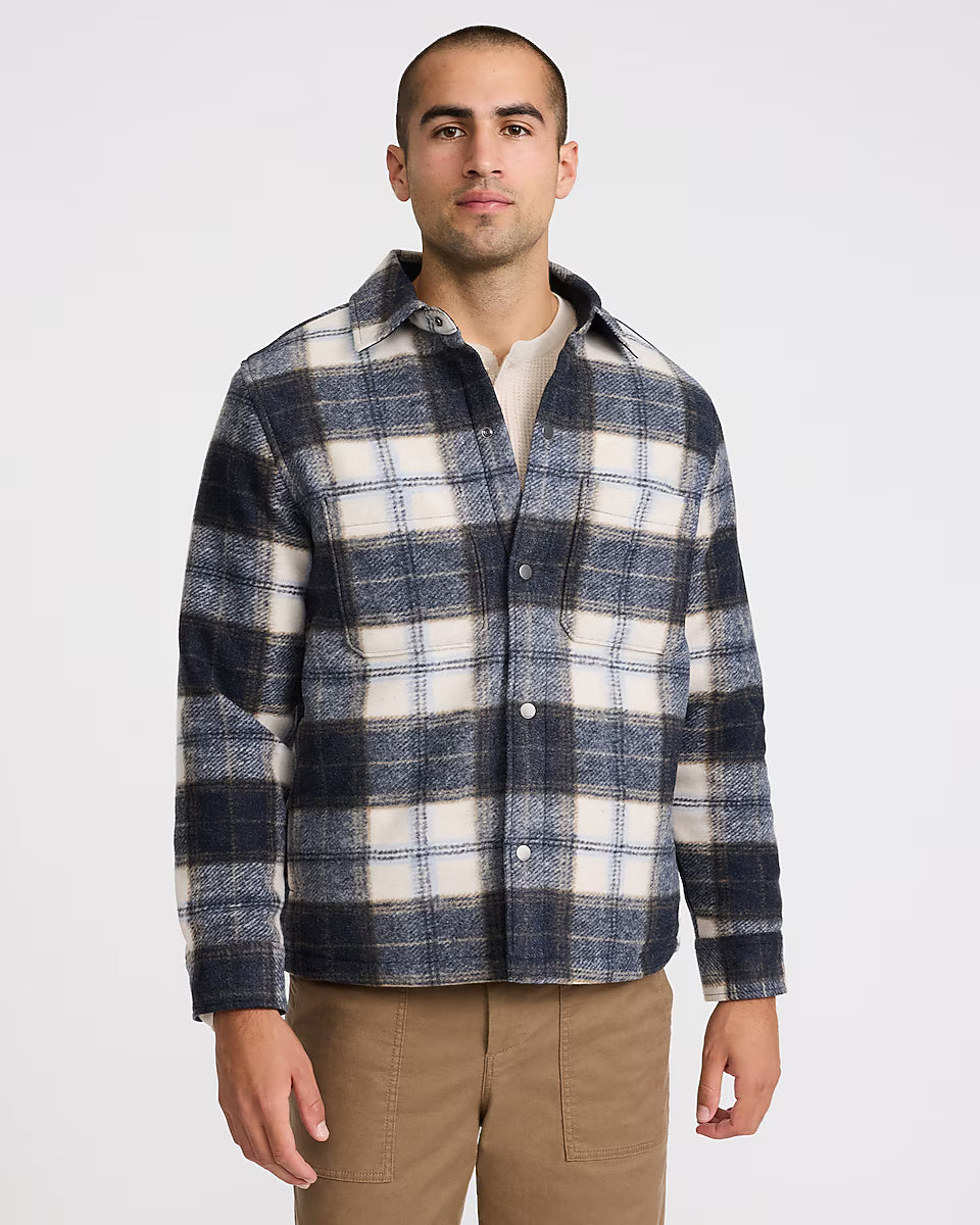 Plaid Double Patch Pocket Shirt Jacket